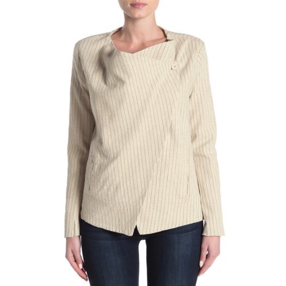 BLANKNYC Denim Pinstriped Cream Jacket Size XS - Picture 6 of 6